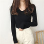 v-neck Sweater slim long sleeve bodycon