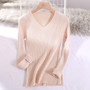 v-neck Sweater slim long sleeve bodycon