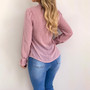 Chiffon Blouses Women Long Sleeve V-neck Pink Shirt Office Blouse Slim Casual Tops