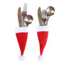 Christmas Decorative tableware Knife Fork Set Lovely Christmas Hat Storage Tool