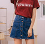 High Waist Denim  A-line Mini Skirts