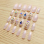 Acrylic Press On Nails Glitter Diamante Fake Nails  Smooth Long Pointed Full Cover False Nail for Fingers