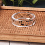 Music Note Pattern Transparent Crystal Finger Ring