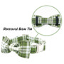 Green Plaid Dog Collar w/ Detachable Bow