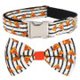 Pizza Party Dog Collar w/ Detachable Bow