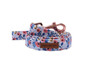 Blue Floral Cat & Dog Collar w/ Detachable Bow