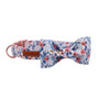 Blue Floral Cat & Dog Collar w/ Detachable Bow