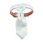 Blue Floral Cat Collar Cat w/ Detachable Tie