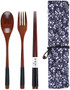 Wooden Cutlery Set - Fork | Spoon | Chopsticks | Pouch