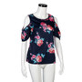 Plus Size Blouse Floral Printed Half Sleeve Shirt