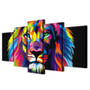 Lion Painting 5 piece Canvas art HD Printed Colorful lion room decoration print poster wall picture canvas Free shipping/ny-2527