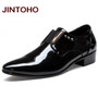Men Dress Italian Leather Shoes Slip On Fashion Men Leather Moccasin Glitter Formal Male Shoes Pointed Toe Shoes For Men