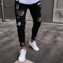 Men's Pencil Skinny Ripped Jeans