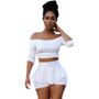 Sexy White Casual Two Piece Set