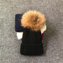 Fur Pom Poms Winter Knitted Beanies Hat for Kids and Adults