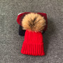 Fur Pom Poms Winter Knitted Beanies Hat for Kids and Adults