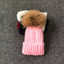 Fur Pom Poms Winter Knitted Beanies Hat for Kids and Adults