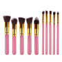 10 pcs Synthetic Kabuki Makeup Brush Set Cosmetics Foundation blending blush makeup tool