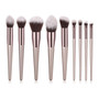 10pcs/set Champagne makeup brushe set for cosmetic foundation powder blush eyeshadow kabuki blending