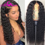 Ombre Mongolian Curly Lace Front Human Hair Pre Plucked Remy Wig