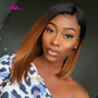 Short Lace Front Human Hair Wigs Brazilian Remy Ombre Wigs