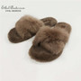 Womens Real Fur Slippers Casual Indoor Outdoor Slides Vogue Design Flat Shoes