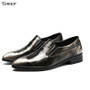 Yomior Men Dress Leather Shoes Slip On Handmade Brand Designer Party Wedding Luxury Fashion Casual Male Brogue Shoes Big Size|Formal Shoes