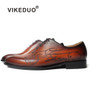 Vikeduo 2019 Handmade Designer Fashion Footwear Luxury Party Wedding Laser Letters Oxford Shoe Genuine Leather Men Dress Shoes|Oxfords