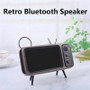 Mini Retro BT Bluetooth Speaker Stereo Bracket Movies Mobile Phone Holder
