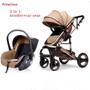 Free Shipping  Carriage Wiseonle Baby Stroller 2 in 1 High Landscape Pram Luxury Portable Folding Pram