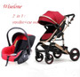 Free Shipping  Carriage Wiseonle Baby Stroller 2 in 1 High Landscape Pram Luxury Portable Folding Pram