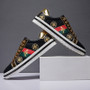 Fashion Black Embroidered Bee Casual Shoes Women Glitter Footwear Big Size 36-44 Embroidery Flats Shoes Women zapatos mujer 2020