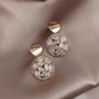 Geometric Big Round Stud Earrings For Women Crystal Luxury