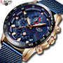 LIGE Fashion Mens Watches Top Brand Luxury WristWatch Quartz Clock Blue Watch Men Waterproof Sport Chronograph Relogio Masculino