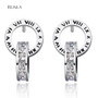 BLINLA Fashion New Stainless Steel Acrylic Crystal Stud Earrings for Women Men Jewelry Vintage Roman Numerals Small Earring 2020