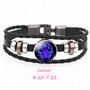 12 Constellation Zodiac Sign Black Buckle Leather Bracelet