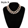 Punk Miami Cuban Choker Necklace Collar Statement Hip Hop Big Chunky Aluminum Gold