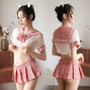 Japanese Babydoll Plaid Schoolgirl Costume Sexy Lingerie #JU2738