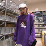 Cartoon Demon Print Purple Long Sleeve T-Shirt Pastel Top #JU2604
