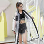 Oversized Transparent Mesh Patchwork Blouse Korean Streetwear #JU2669