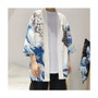 Wave Carp Print Kimono Japanese Cardigan #JU2454