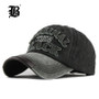 [FLB] Hot Retro Washed Baseball Cap Fitted Cap Snapback Hat For Men Bone Women Gorras Casual Casquette Letter Black Cap F122