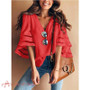 Women Casual Loose V Neck Kimono Chiffon Blouse Lady Summer Half Sleeve Solid Color Blouse Plus Size Tops