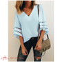 Women Casual Loose V Neck Kimono Chiffon Blouse Lady Summer Half Sleeve Solid Color Blouse Plus Size Tops