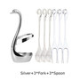 7Pcs Swan Fruit Base Holder Forks Set Stainless Steel Salad Dessert Tableware Zero Waste