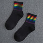 Winter Women's Socks Cotton Rainbow Stripes Socks Christmas Fashion Warm Christmas Casual Tide Socks harajuku  korean