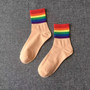 Winter Women's Socks Cotton Rainbow Stripes Socks Christmas Fashion Warm Christmas Casual Tide Socks harajuku  korean