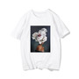 Harajuku Aesthetic Feather Flowers Printing T-shirt Fashion Women's T Shirts O Neck Short Sleeve Tee Shirt Casual Women Clothing