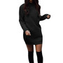 Turtleneck Long Sleeve Sweater Dress Women Autumn Winter Loose Tunic Knit Pullovers Sweater Casual Knitted Dresses upgrade