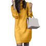 Turtleneck Long Sleeve Sweater Dress Women Autumn Winter Loose Tunic Knit Pullovers Sweater Casual Knitted Dresses upgrade